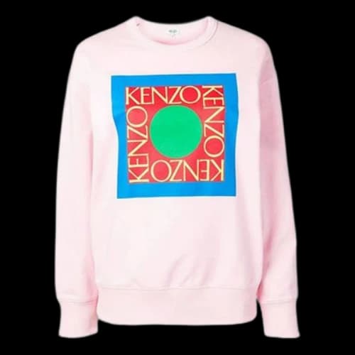 KENZO SS21 Pullover Logo Round Neck Long Sleeves Hoodie Pink (Women's)