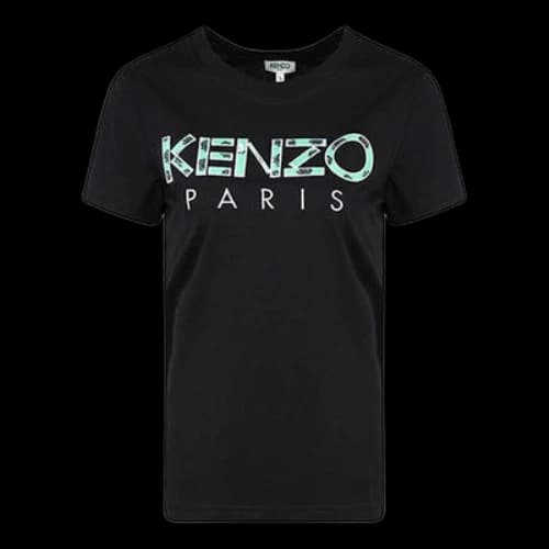 KENZO Alphabet Printing Round Neck Casual Short Sleeve Black