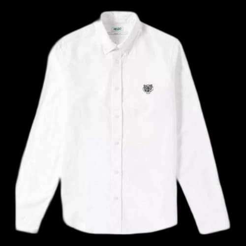 KENZO SS21 Embroidered Long Sleeves Shirt White