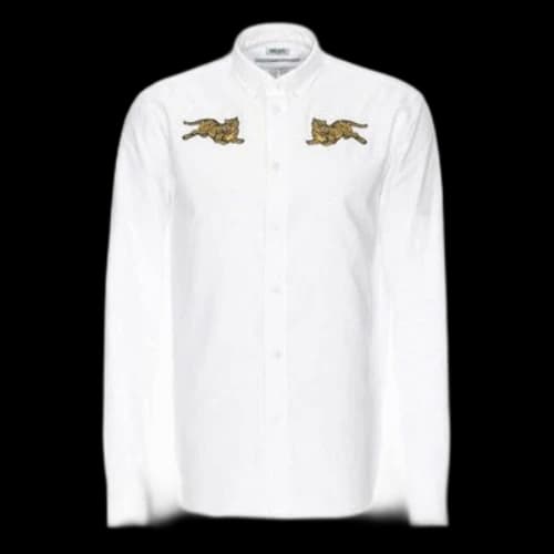 KENZO Embroidered Pattern Long Sleeves Shirt White
