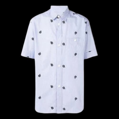 KENZO SS21 Embroidered Short Sleeve Shirt Blue