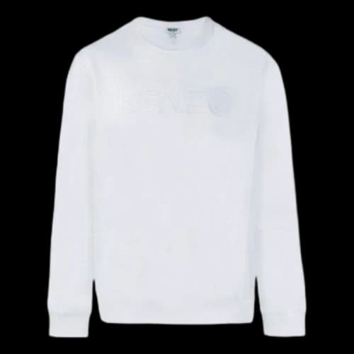 KENZO Embroidered Alphabet Cotton Long Sleeves Sports White