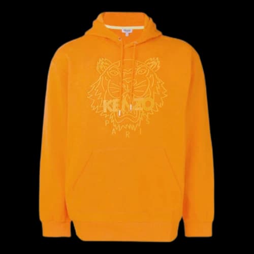 KENZO Hooded Pullover Long Sleeves Orange