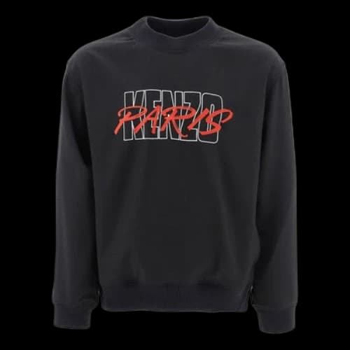 KENZO Printing Cotton Pullover Black