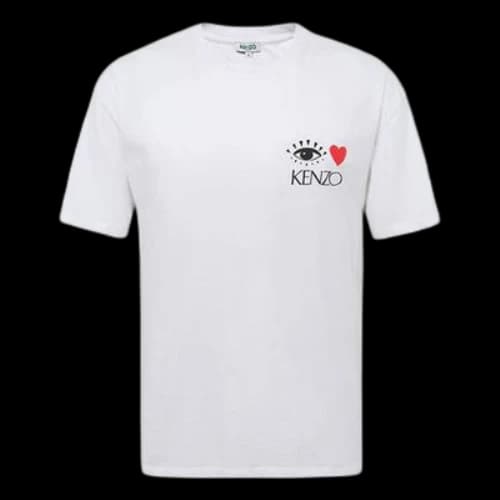 KENZO Love Eye Pattern Short Sleeve White