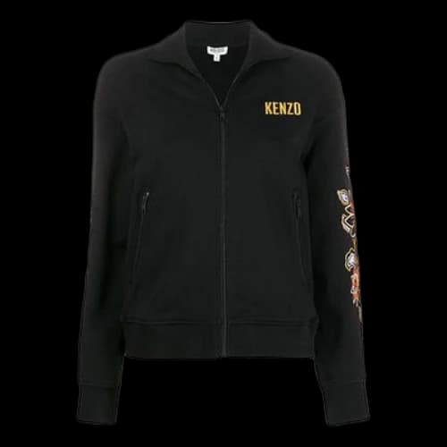 KENZO SS21 Flowers Embroidered Jacket Black