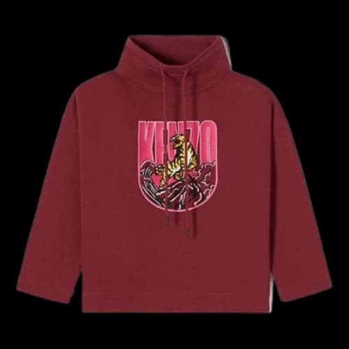 Kenzo Gold Tiger Long Sleeves Hoodie 'Red' (Women's)