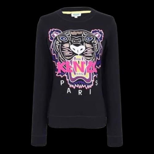 KENZO Embroidery Round-neck Swea Black (Women's)