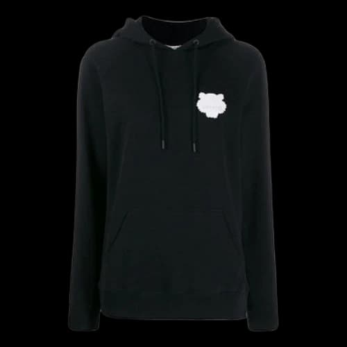 KENZO hooded Pullover Long Sleeves Hoodie Black (Women's)