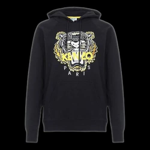 KENZO Tiger Head Embroidered Pattern Hoodie Black (Women's)