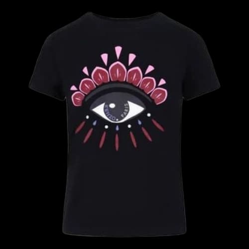 KENZO Large Eye Pattern Printing Short Sleeve Black