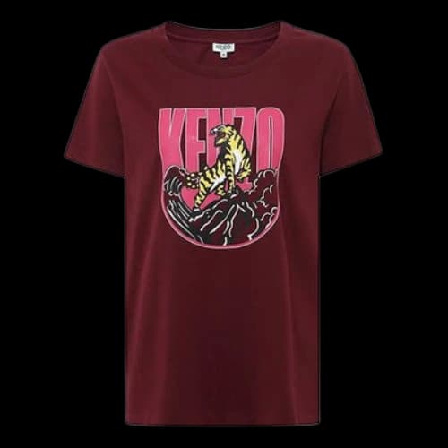 KENZO Gold Tiger Short Sleeve T-Shirt 'Burgundy'