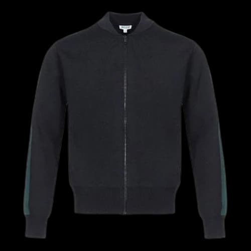KENZO Colorblock Knit Jacket Black Dark Green