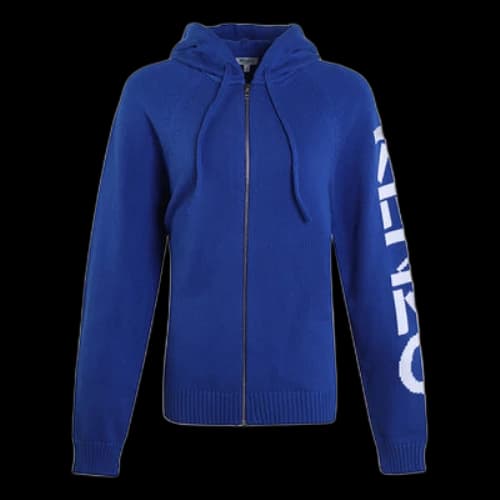 KENZO Hooded Zipper Cardigan Blue