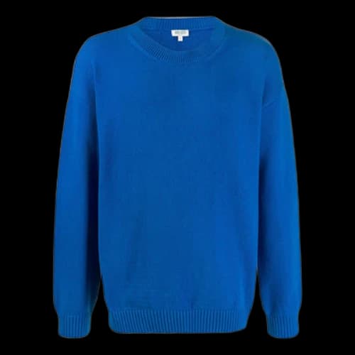 KENZO Solid Color Round Neck Long Sleeves Pullover Blue