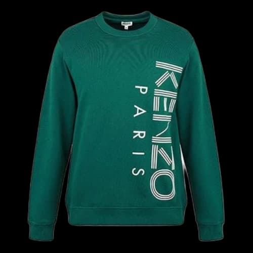 KENZO Alphabet Logo Printing Round Neck Long Sleeves Pullover Green