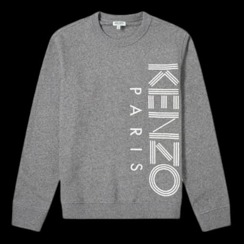 KENZO Alphabet Logo Printing Round Neck Long Sleeves Pullover Gray