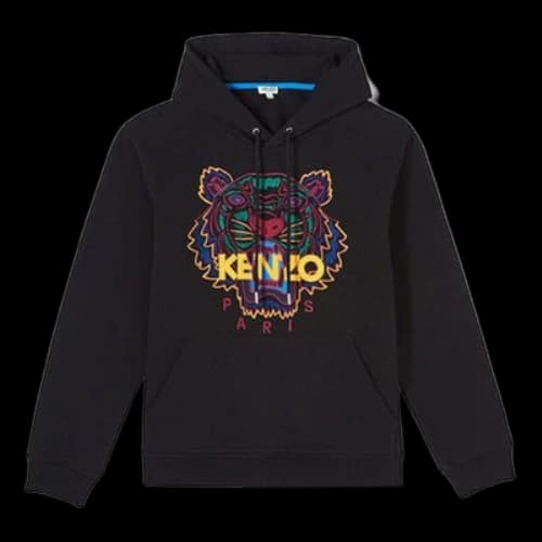 KENZO Red Embroidered Tiger Head Hoodie 'Black'