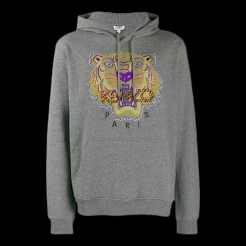 KENZO Tiger Head Pattern Hoodie 'Grey'