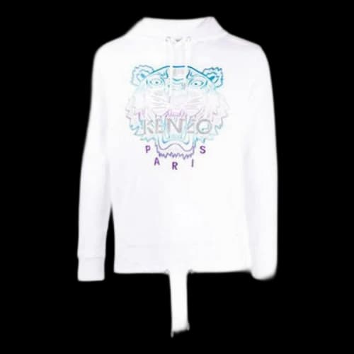 KENZO TIGER Pattern Embroidered Printing White