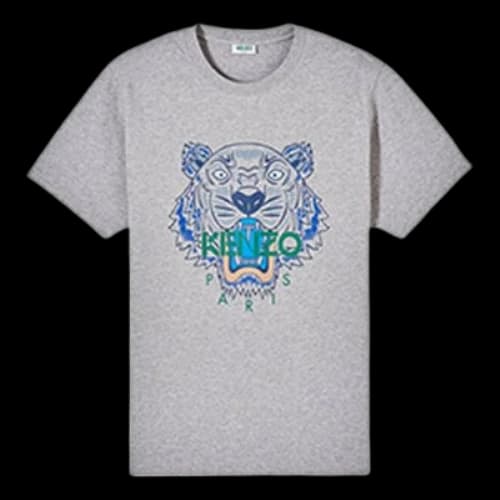 KENZO Tiger Head Printing Short Sleeve Gray