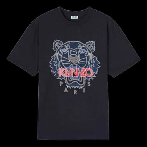 KENZO Tiger Head Printing Cotton Short Sleeve Black