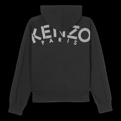 KENZO Back Alphabet Logo Pattern hooded Zipper Hoodie Black (Women's)