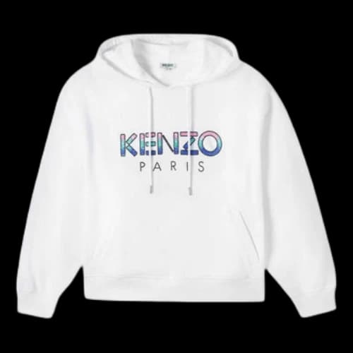 KENZO White Alphabet Logo Pattern Hoodie 'White' (Women's)