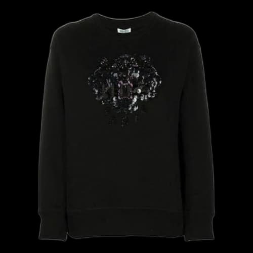 KENZO Tiger Head Sports Pure Cotton Hoodie Black (Women's)