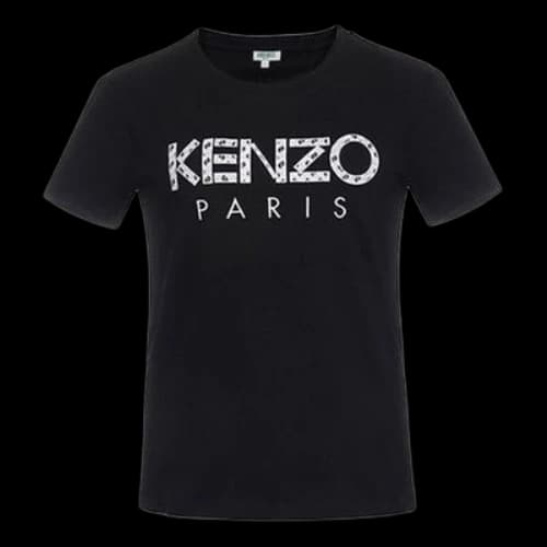 KENZO Logo Pattern Round Neck Short Sleeve T-Shirt 'Black' (Women's)