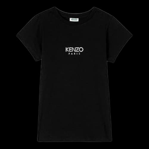 KENZO Alphabet Logo Pure Cotton Round Neck Short Sleeve Black