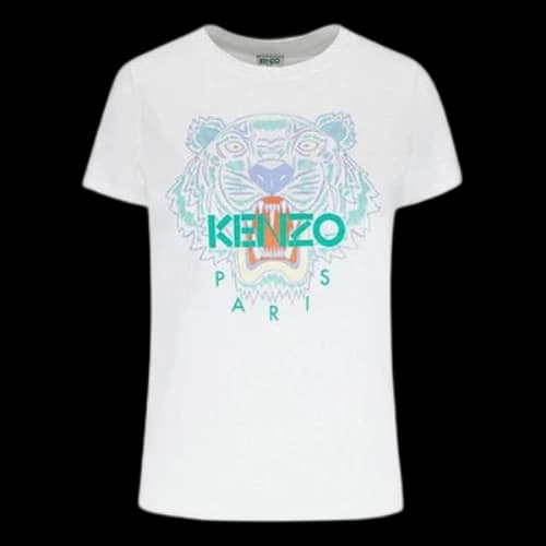 KENZO Tiger Head Pattern Round-Neck White