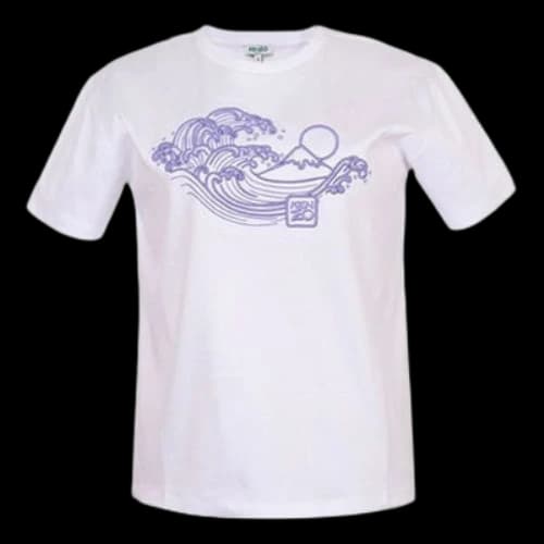 KENZO Cotton Embroidered Printing Short Sleeve White
