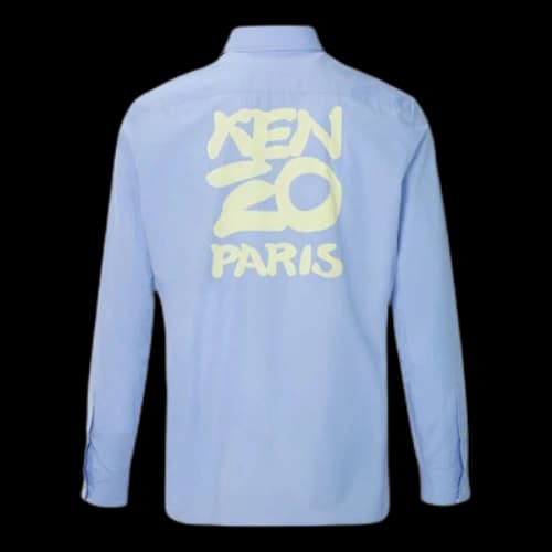 KENZO SS21 Cotton Causual Long Sleeve Shirt Male Blue