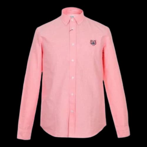 KENZO Cotton Long Sleeves Casual Orange Pink Shirt