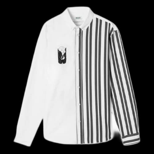 KENZO Character Pattern Long Sleeves White Shirt