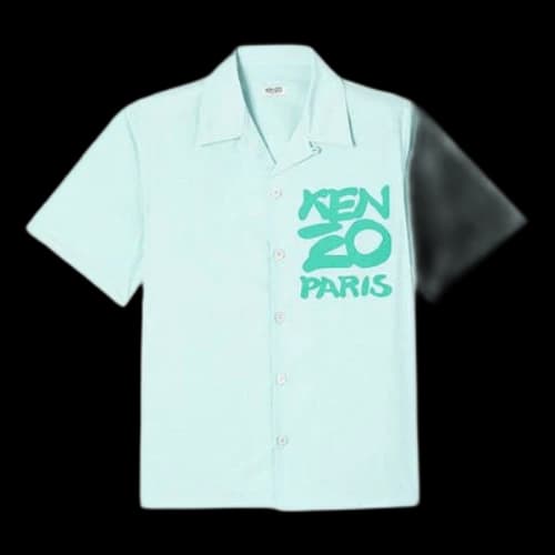 KENZO SS21 Alphabet Logo Pattern Short Sleeve Shirt Green