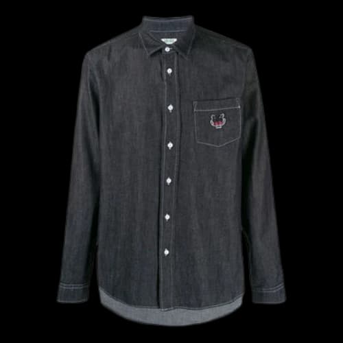 KENZO Casual Long Sleeves Button Shirt Gray