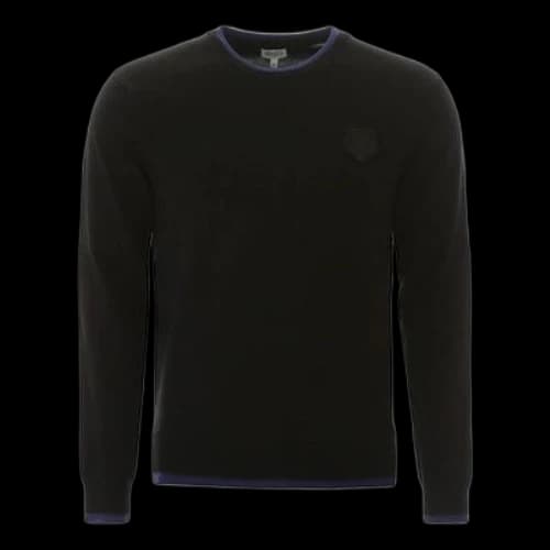 KENZO Solid Color Pullover Round Neck Black