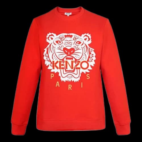 KENZO Tiger Head Pattern Long Sleeves Pullover Red