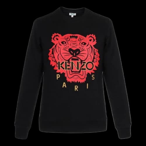 KENZO Tiger Head Pattern Long Sleeves Pullover Black