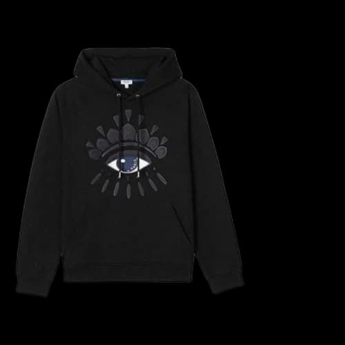 KENZO Embroidered Eye Pattern Hooded Casual Black