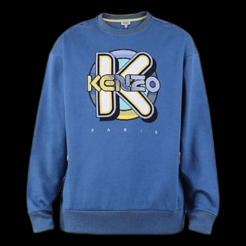 KENZO Round Neck Pullover Long Sleeves Blue