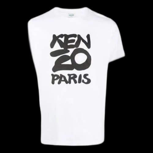 KENZO Cotton Classic Printing Round Neck Short Sleeve White