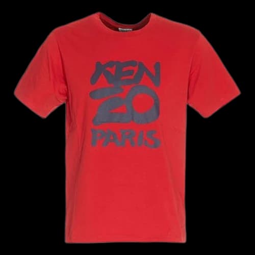 KENZO Cotton Classic Printing Round Neck Short Sleeve Red