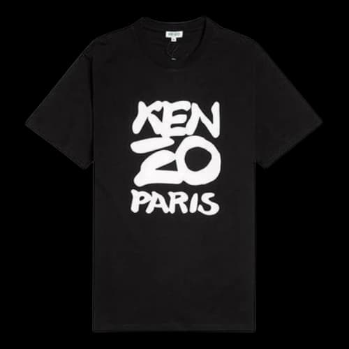 KENZO Classic Printing Logo Round Neck Short Sleeve Black