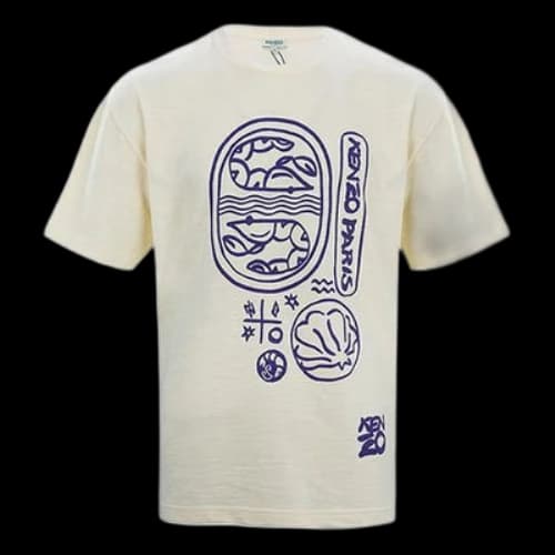 KENZO Casual Round Neck Short Sleeve Creamy White
