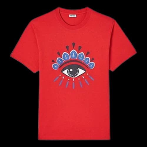 KENZO Classic Eye Printing Round Neck Short Sleeve Red
