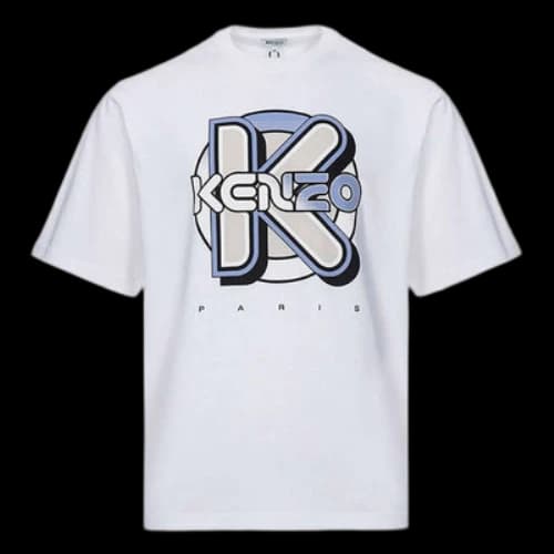 KENZO Logo Printing T-Shirt 'White Blue'