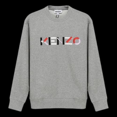 KENZO Embroidery Logo Round-neck Swea Gray (Women's)